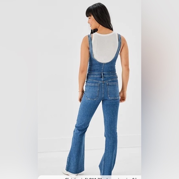 AE Stretch Denim Flare Overall - Picture 3 of 8